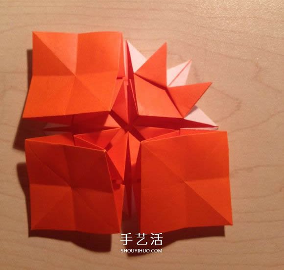 立体组合刺球的折法 带刺花球的折纸图解(图19)