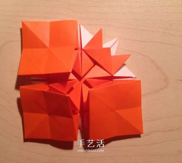 立体组合刺球的折法 带刺花球的折纸图解(图20)