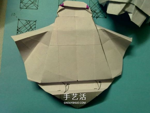 萌神折纸教程 可爱立体大白的折法图解步骤(图28)