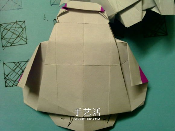 萌神折纸教程 可爱立体大白的折法图解步骤(图29)