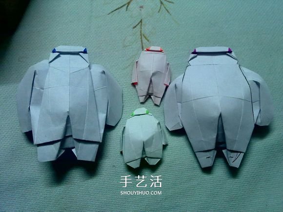 萌神折纸教程 可爱立体大白的折法图解步骤(图33)