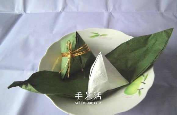 端午节手工制作 折纸粽子的折法详细步骤图(图56)