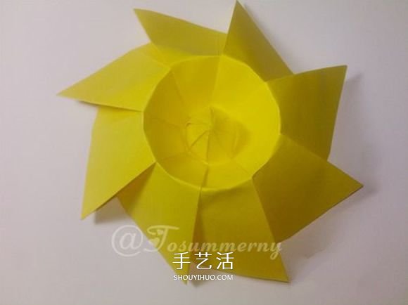 冬日里的暖阳！手工折纸立体太阳的折法图解(图13)