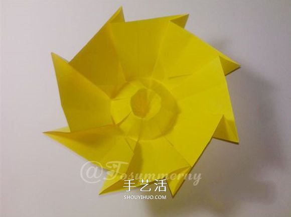 冬日里的暖阳！手工折纸立体太阳的折法图解(图14)