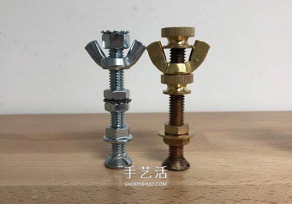 创意紧固件DIY！用螺丝螺帽制作国际象棋(图7)