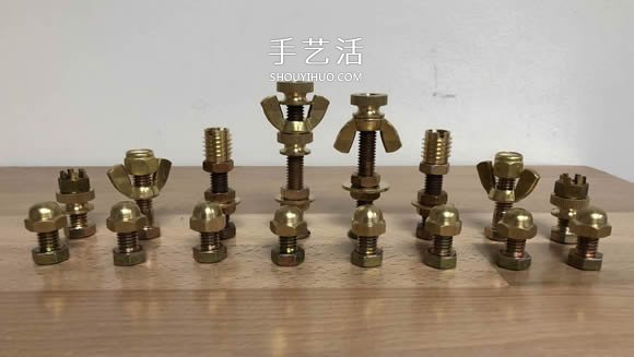创意紧固件DIY！用螺丝螺帽制作国际象棋(图13)