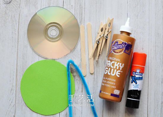 幼儿万圣节小怪物DIY 旧光盘废物利用做怪物(图2)