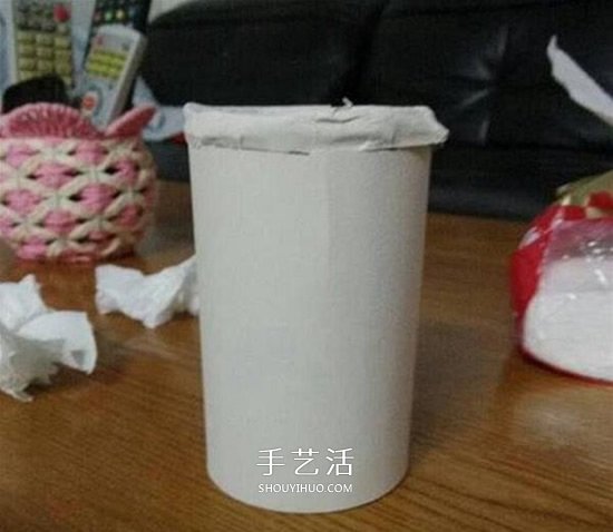 薯片桶废物利用DIY 手工制作简易存钱罐图解(图3)