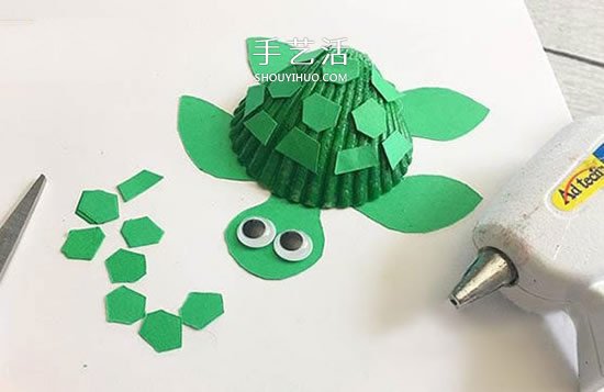 用贝壳做小乌龟的方法 幼儿手工制作小乌龟(图6)