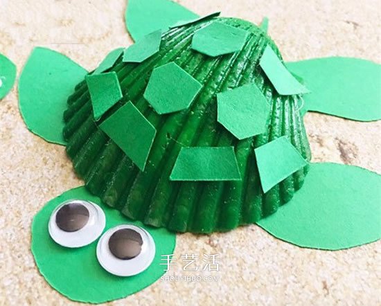 用贝壳做小乌龟的方法 幼儿手工制作小乌龟(图7)
