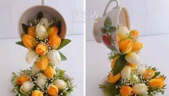 旧杯碟巧妙小改造 DIY制作精美的家居装饰摆件(图11)