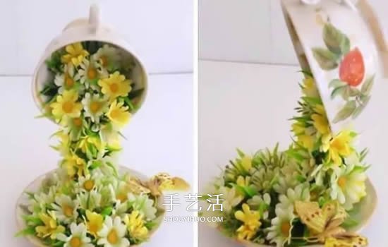 旧杯碟巧妙小改造 DIY制作精美的家居装饰摆件(图10)