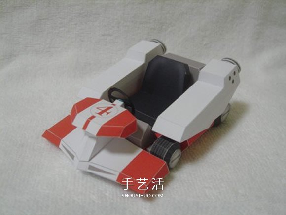 R4跑车纸模型的图纸 卡纸做跑车模型展开图 - 双维造物网