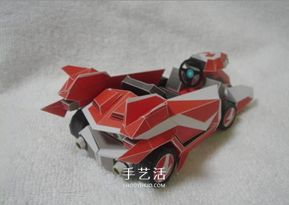 尖锋SR跑车纸模型图纸 卡纸做跑车模型展开图(图2)