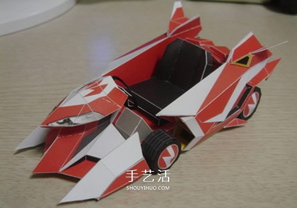 尖锋SR跑车纸模型图纸 卡纸做跑车模型展开图(图8)