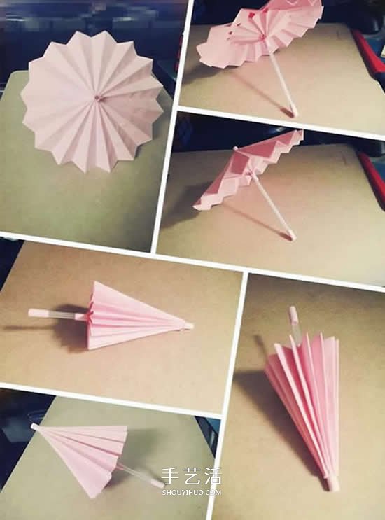 迷你油纸伞制作方法 折纸做油纸伞图解教程 - 双维造物网