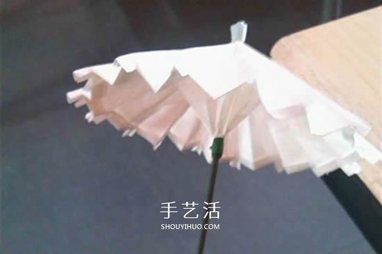 迷你油纸伞制作方法 折纸做油纸伞图解教程(图8)