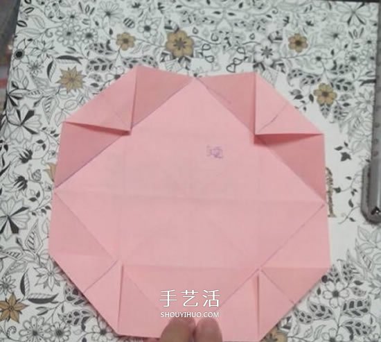 爱心相框怎么折图解 带心形四方相框的折法(图18)