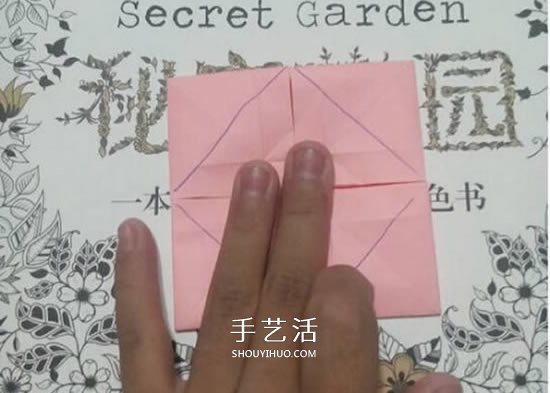 爱心相框怎么折图解 带心形四方相框的折法(图35)