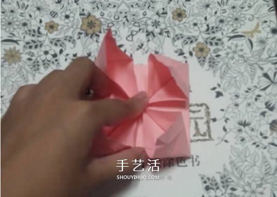 爱心相框怎么折图解 带心形四方相框的折法(图34)