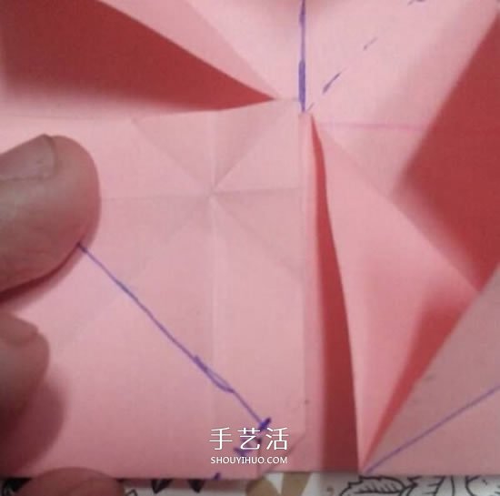 爱心相框怎么折图解 带心形四方相框的折法(图38)