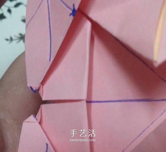 爱心相框怎么折图解 带心形四方相框的折法(图51)