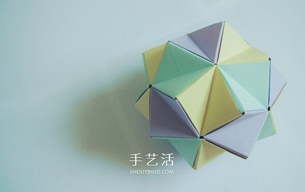 纸花球的叠法详细教程 手工折纸花球过程图(图32)