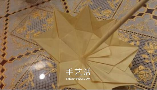 漂亮立体雨伞折纸图解 纸雨伞的折法步骤图(图24)