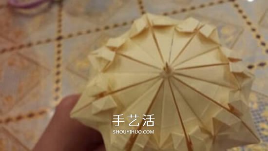 漂亮立体雨伞折纸图解 纸雨伞的折法步骤图(图25)