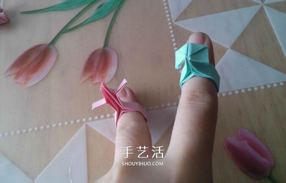 ♂♀男女图标折纸图解 还可以当可爱戒指用(图40)