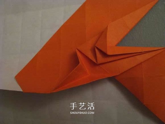 立体南瓜灯的折纸图解 手工复杂南瓜灯的折法(图16)