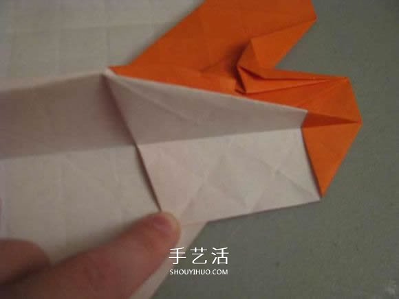 立体南瓜灯的折纸图解 手工复杂南瓜灯的折法(图21)