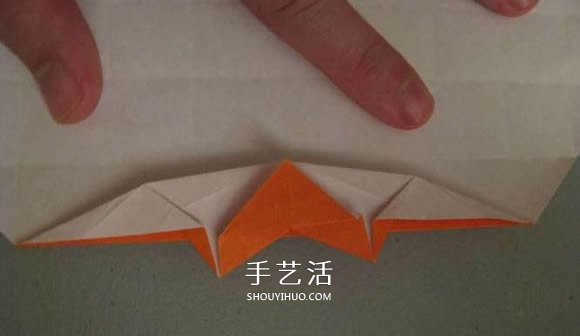 立体南瓜灯的折纸图解 手工复杂南瓜灯的折法(图41)
