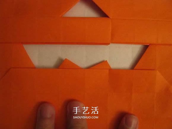 立体南瓜灯的折纸图解 手工复杂南瓜灯的折法(图43)