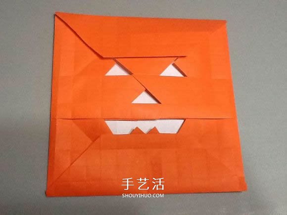 立体南瓜灯的折纸图解 手工复杂南瓜灯的折法(图50)