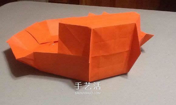 立体南瓜灯的折纸图解 手工复杂南瓜灯的折法(图69)