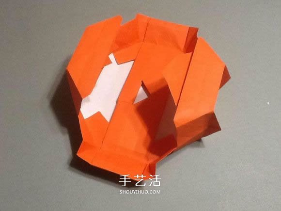 立体南瓜灯的折纸图解 手工复杂南瓜灯的折法(图72)