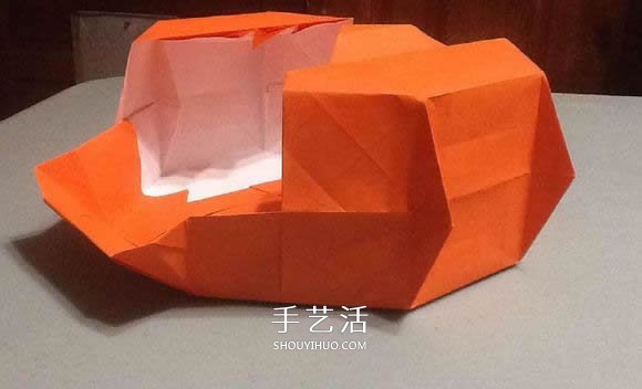 立体南瓜灯的折纸图解 手工复杂南瓜灯的折法(图73)