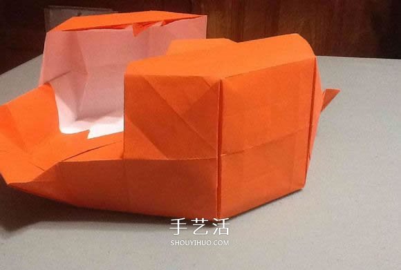 立体南瓜灯的折纸图解 手工复杂南瓜灯的折法(图74)