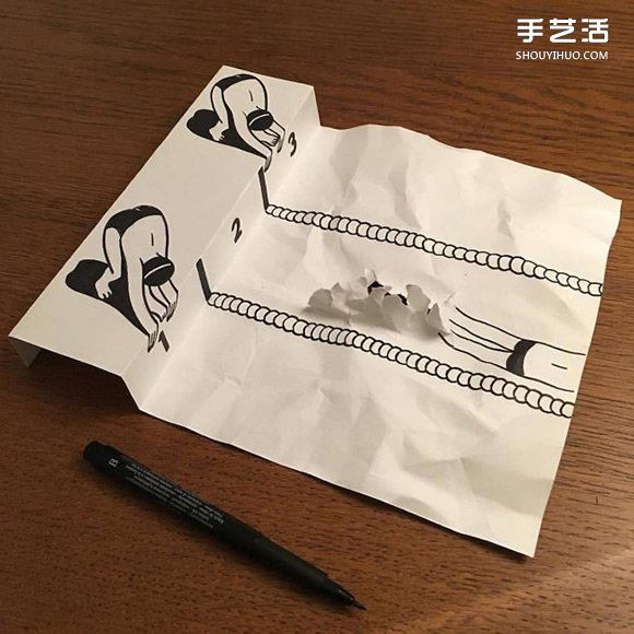 一支笔、一张纸，丹麦艺术家撕纸DIY出幽默！(图10)