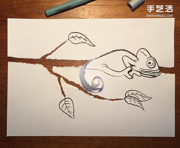一支笔、一张纸，丹麦艺术家撕纸DIY出幽默！(图12)