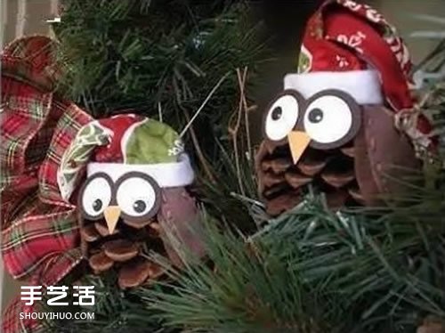 圣诞节主题小挂件DIY 坚果果壳制作圣诞挂饰(图5)