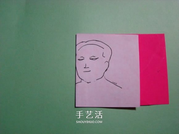 怎么折纸人物头像图解 戴帽子的人折法过程(图3)