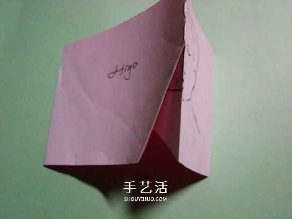 怎么折纸人物头像图解 戴帽子的人折法过程(图5)