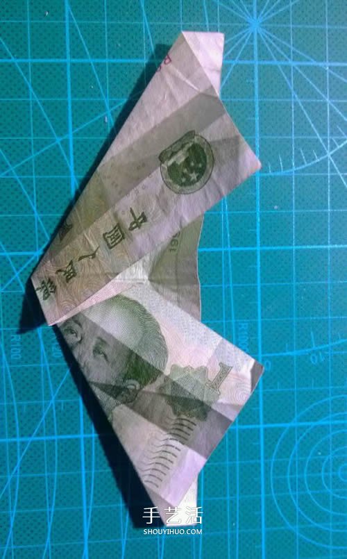 六角徽章的折法图解 一元纸币折纸六角徽章(图5)