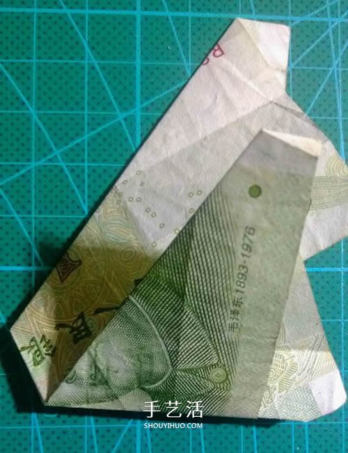 六角徽章的折法图解 一元纸币折纸六角徽章(图6)