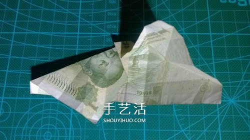六角徽章的折法图解 一元纸币折纸六角徽章(图9)
