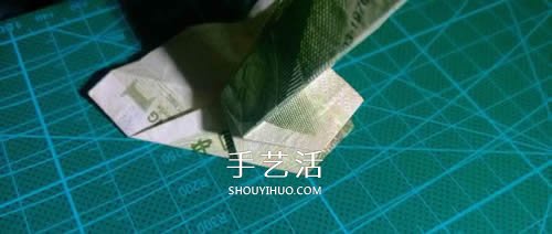 六角徽章的折法图解 一元纸币折纸六角徽章(图14)