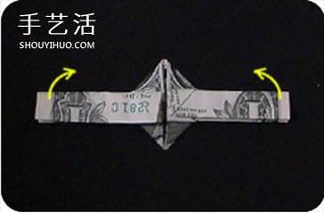 美元折纸戒指的教程 钻戒的折法用纸币图解(图22)