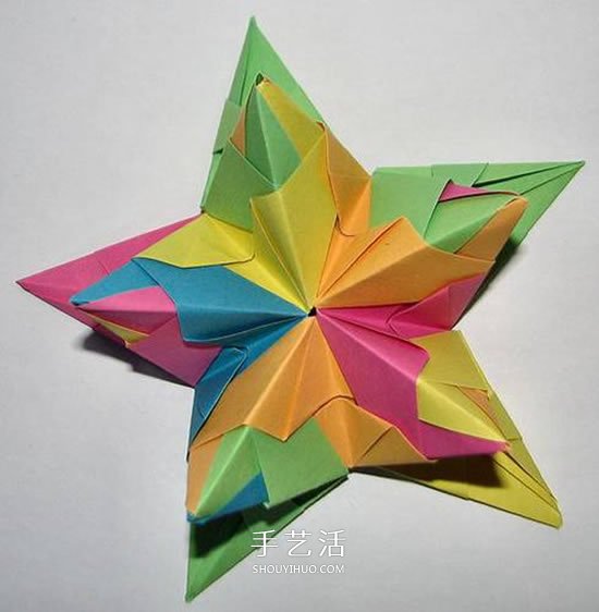 立体星星的折法图解 折纸星星花球的步骤图(图24)